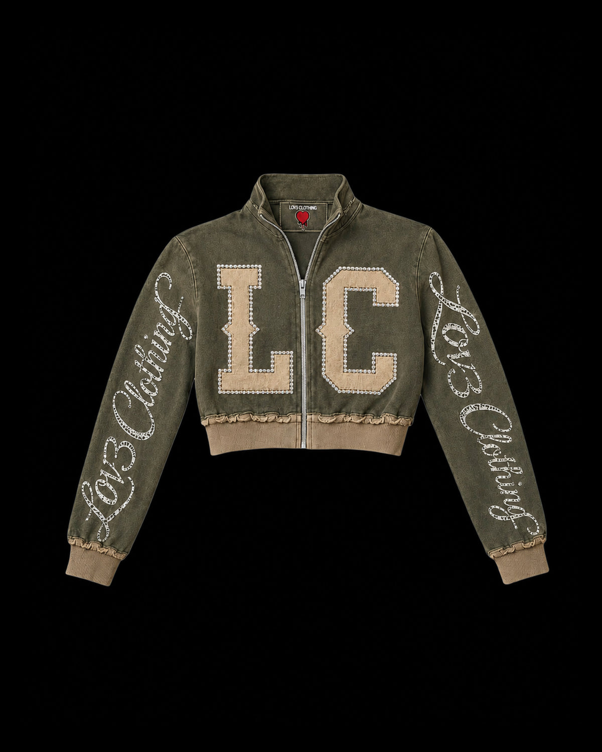 LC LOV3 Signature Rhinestone Crop Jacket