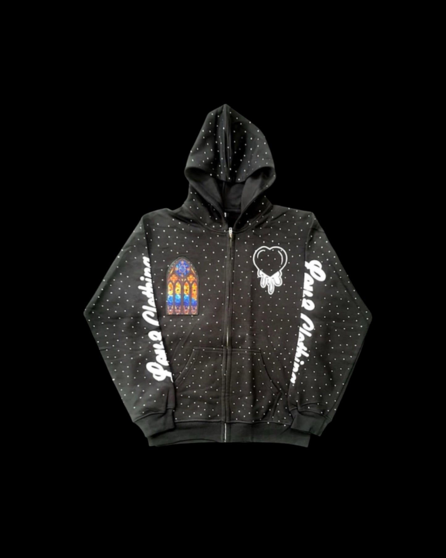 LOV3 Angel’s Bussdown Patchwork Zip Up Hoodie