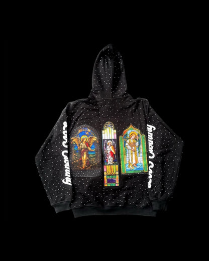 LOV3 Angel’s Bussdown Patchwork Zip Up Hoodie