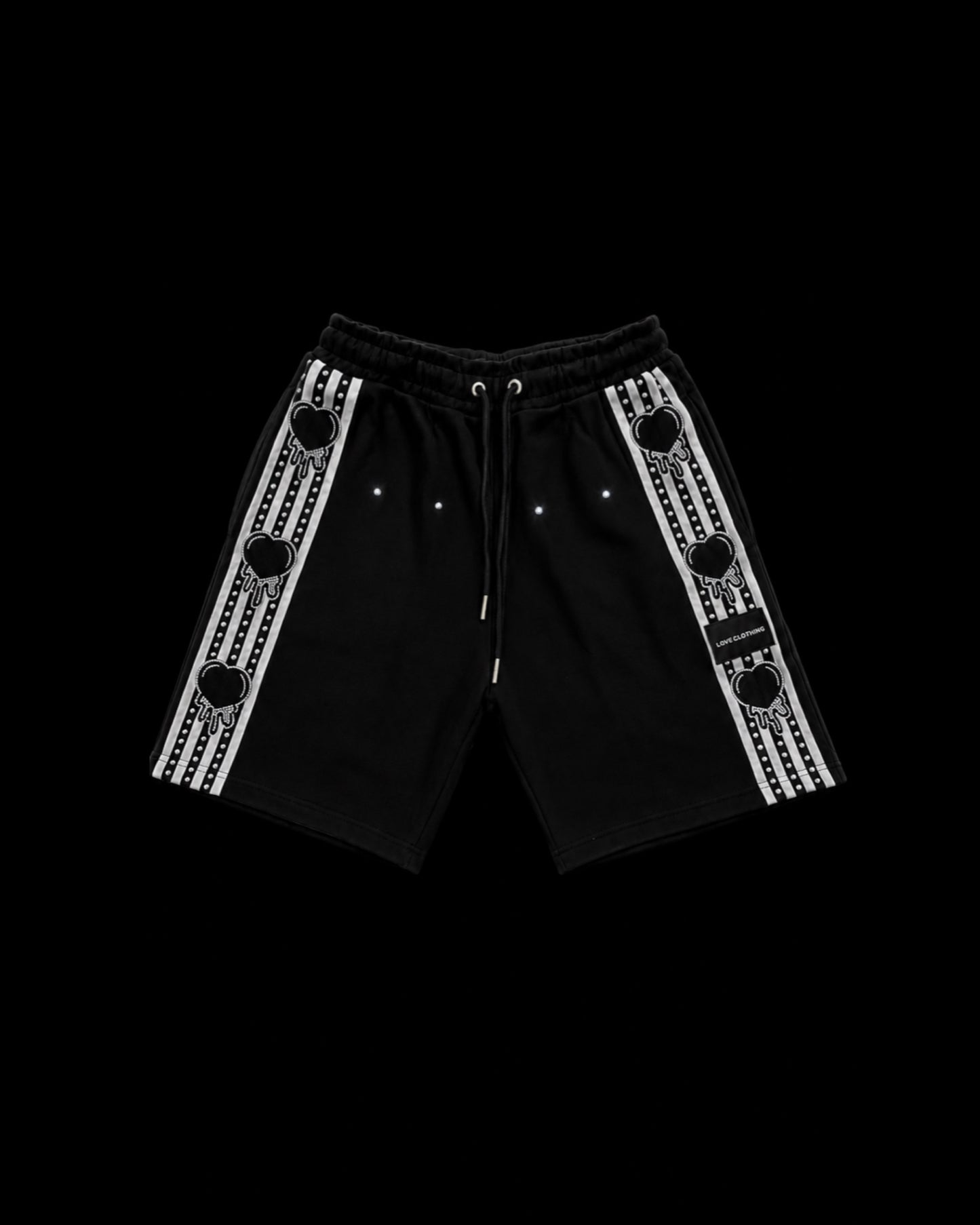 Stripe Rhinestone LOV3 Shorts